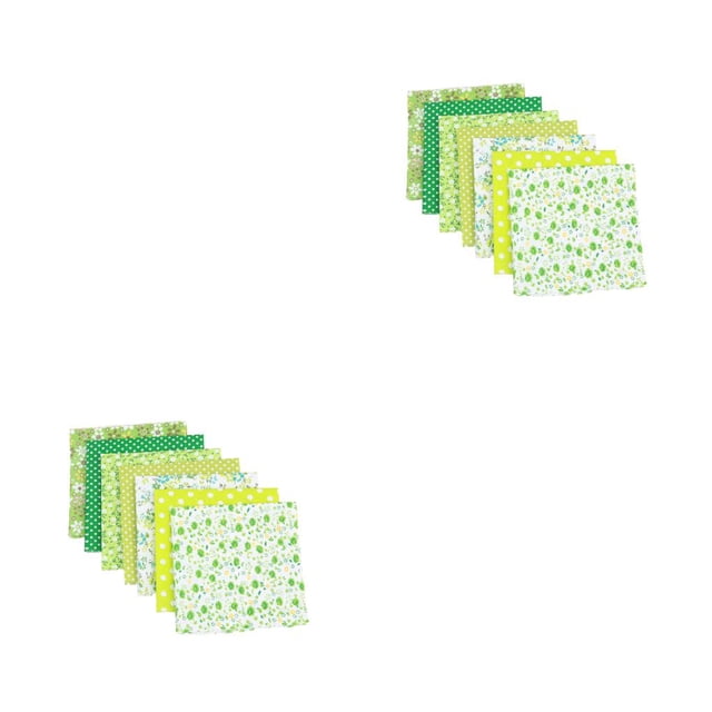 Cateissary Paquete de tela de acolchado cuadrado de 7 piezas Suministros para el hogar Tela con estampado Material de Accesorios Verde/50*50cm 2piezas