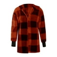 thumbnail image 5 of Uootdi Winter Coats for Women Plaid Warm Plush Hooded Jackets Cardigan Fuzzy Jacket Trendy Fleece Fuzzy Outerwear Gift, 5 of 6