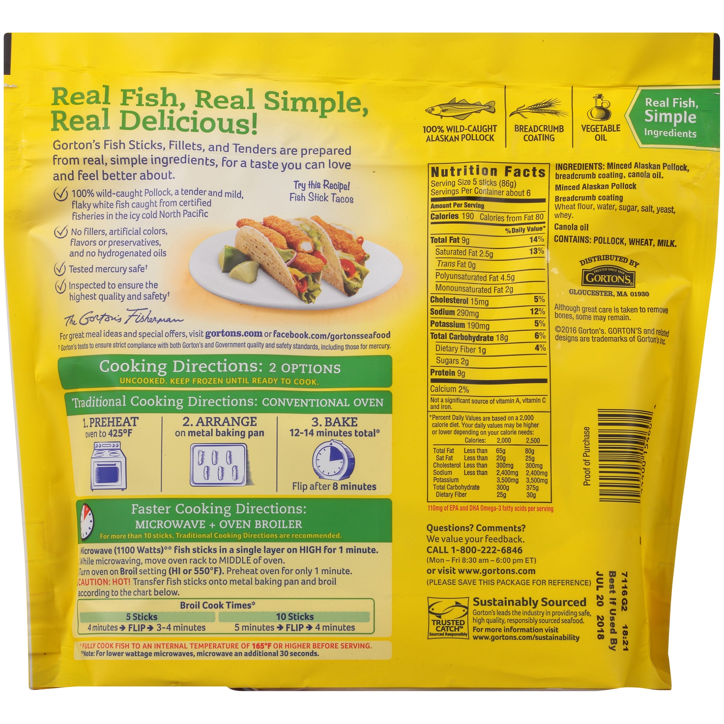 Gorton S Crunchy Golden 30 Ct Fish Sticks 19 Oz