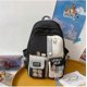 thumbnail image 2 of Preppy Backpack Aesthetic Kawaii Japanese School Bag Cute Back To School Supplies (a-black), 2 of 5