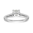 thumbnail image 5 of Solid 14K White Gold Diamond Side-Stones with CZ Cubic Zirconia Center Stone Engagement Ring Size 5.5, 5 of 8