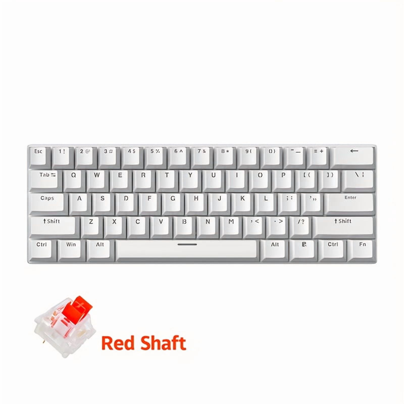 61 key wired mechanical keyboard with RGB backlight double shot keycaps compact portable design type c cable connection full key