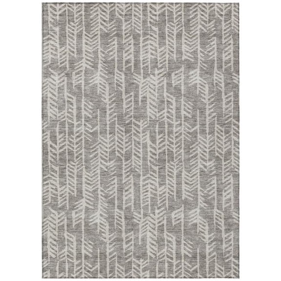 HomeRoots 594145 8 x 10 ft. Taupe & Beige Tribal Washable Indoor & Outdoor Rectangle Area Rug