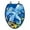 Deep Blue, variant on 3D Ocean Series Elongated Toilet Seat w/Chromed Metal Hinges, Wood, Dolphin Family