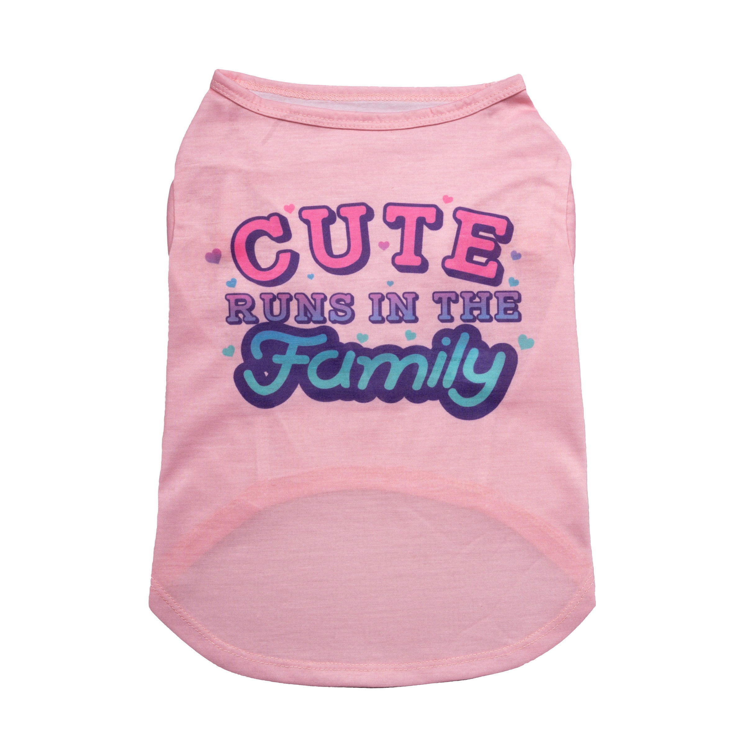 Vibrant Life, Dog and Cat Clothes, Cute Runs in the Family, Pet TShirt, Pink, S
