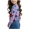 thumbnail image 4 of XQYLOS Kids Printed Sweatshirt Crewneck Loose Fit Star Graphic Pullover Cute Casual Girls Shirts Tops for 3-14 Years Trendy, 4 of 6