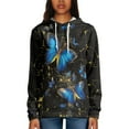 thumbnail image 2 of Garronmavis Blue Butterfly Womens Long Sleeve Hoodies Cozy Graphic Sweatshirts for Women Sweatshirt Youth Fall Pullovers Plus Size Hooded Sweatshirt, 2 of 6
