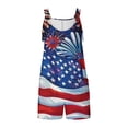 thumbnail image 5 of Drses Cute Short Jumpsuits Women Print Rompers One Piece Wide Leg Shorts Overalls Sleeveless Jumpers Pockets, 5 of 5