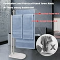 thumbnail image 4 of Standing Towel Rack, 304 Stainless Steel 2-Tier Towel Holder Stand with Marble Base, Modern Stylish Tall Shower Towel Bar for Bathroom Accessories, Pool（Brushed Nickel）, 4 of 8