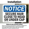 thumbnail image 3 of (2 Pack) Secure Hair Close To Head Or Under Cap OSHA Notice Sign, 3 of 7