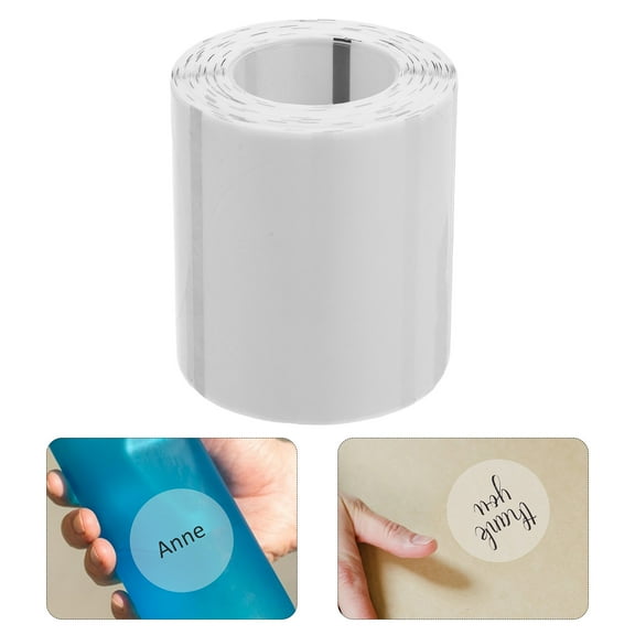 LOLIPPYY Clear Round Thermal Label Printer Paper Self Adhesive Tear Resistant for DIY Labels