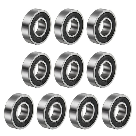 R8-2RS Deep Groove Ball Bearing, 1/2" x 1 1/8" x 5/16" Chrome Steel Z2 Double Rubber Sealed Bearing, 10 Pack