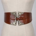thumbnail image 2 of Vestido de Moda de Cintura Ancha Elástica Marrón Sunnimix Banda de cintura ancha para mujeres, 2 of 8