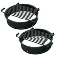thumbnail image 1 of Pilot Rock 2 Pack 24” Steel Ground Fire Pit Ring Metal Cooking Grate, Black, 1 of 7