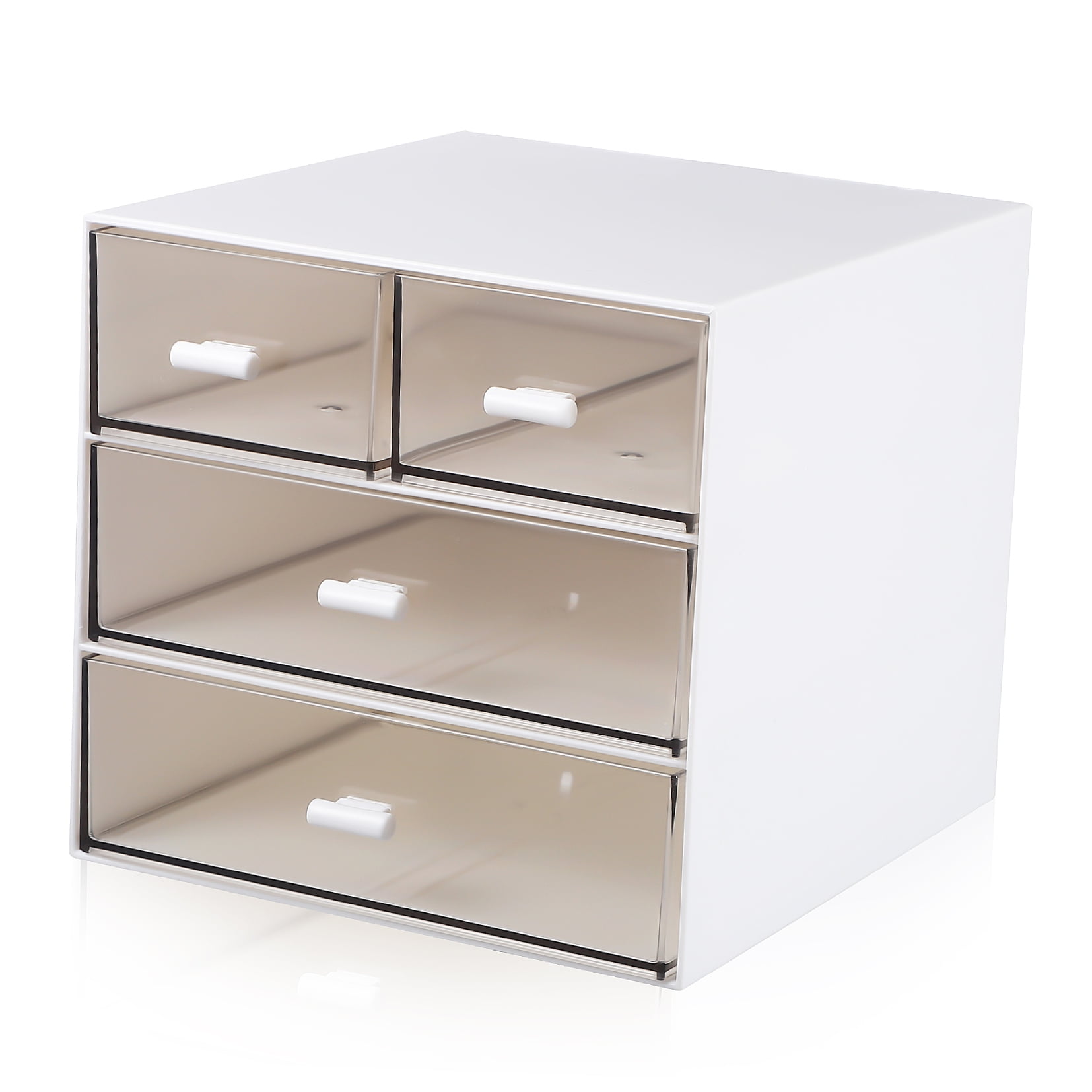DEEPCRAFF Plastic Desk Drawer Organizer with Three Layers and Four Drawers for Office Storage