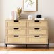 thumbnail image 3 of 6 - cajón almacenamiento chest con wicker pattern - pb oak: elegant dormitorio o sala de estar organizer, 3 of 7