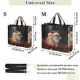 thumbnail image 3 of Christmas Cats Starry Sky Corduroy Tote Bag Handbag Large Messenger Bag Shoulder Crossbody Zipper Bag Purse, 3 of 8