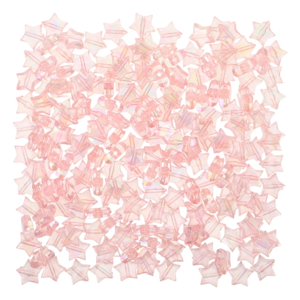 200 cuentas espaciadoras de estrella acrílicas para hacer joyas, cuentas sueltas de estrella de cinco puntas con agujero para pulseras, collares y proyectos de manualidades.