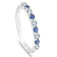 thumbnail image 2 of Pompeii 1/2CT Blue Sapphire & Diamond Wedding Ring 10K White Gold (H/I,I1-I2), 2 of 4