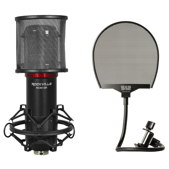 Rockville RCM SR Studio/Recording Condenser Microphone Warm Audio Pop Filter