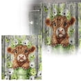 thumbnail image 2 of TIELUTT Rideau de Douche Vache Ferme Floral Drôle Mignon Vache Douche Robuste Transparent Rideau de Douche Léger Rideaux de Douche Double Doublure et Rideau de Douche avec Doublure Rideau de Douche Largeur Courte Lourd Cur, 2 of 4