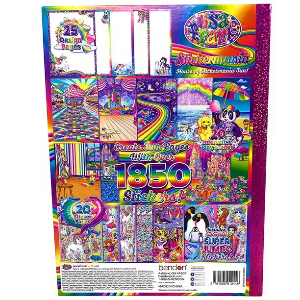 Lisa Frank Stickermania Book with Over 1850 Stickers! 25 Pages