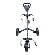 ToppiJoy 3 Wheel Push Pull Golf Cart with Foot Brake, Golf Trolley with Adjustable Straps, One Second to Open & Close, Cup Holder Included (Black)