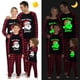 thumbnail image 2 of Pijamas familiares a juego navideños Luminosos y brillantes Dear Santa We Good Conjunto de pijamas negros, 2 of 4