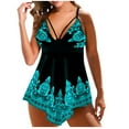 thumbnail image 1 of Modesto Trajes de Baño para las Mujeres Multicolor Impresión Trasera Corte Pantalones de Natación Sling Dividido Conjunto, 95% Nylon 5% Spandex Traje de Baño para Piscina, Playa, 1 of 3