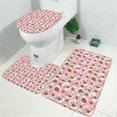 thumbnail image 2 of Pink Cow Strawberry Pattern Bathroom Rugs Sets 3 Piece,Toilet Cover Set,Absorbent Non Slip Bathroom Mats Sets with U-Shaped Contour Rug Toilet Rug Set, 2 of 5