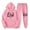 Pink, variant on USSUMA Sweats for Women 2 Piece Set Womens Hoodies Long Sleeved Pullover Sweatpant Outfits Pocket Drawstring Print Tracksuit Elastic Waist Comfortable Jogger Sets Oversized Outdoor Fall Suit