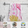 thumbnail image 6 of Flamingo Leaves Ball Pink Plaids Hand Towel Absorbent Bath Towels for Bathroom Sports Gym 28" x 14" Set of 2, 6 of 8