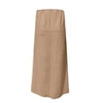 thumbnail image 6 of VBTAPA Women's Summer Linen Maxi Skirt Drawstring Low Waist A Line Casual Skirts Flared Long Skirt Khaki S, 6 of 8
