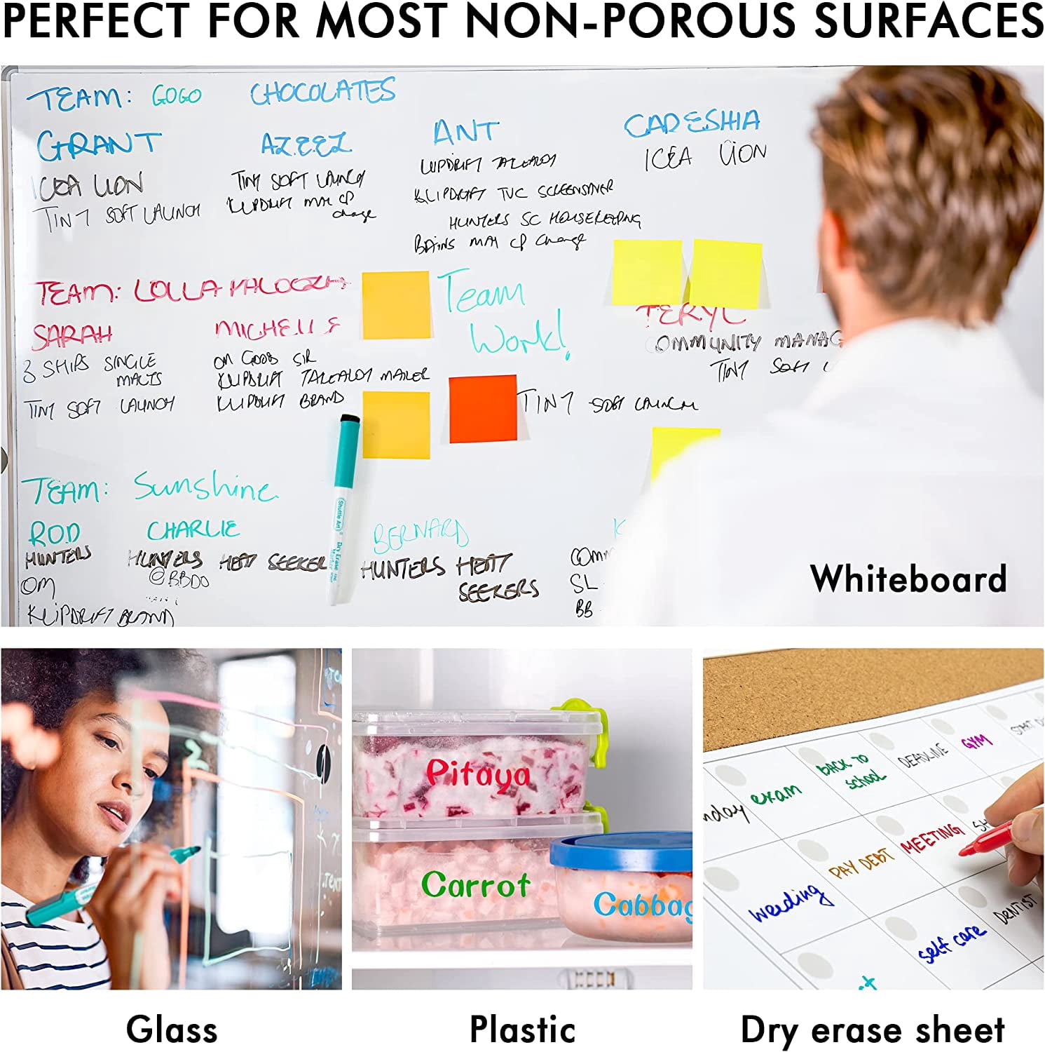 Dry Erase Markers, Shuttle Art 90 Bulk Pack 15 Colors Magnetic Whiteboard Markers with Erase, Fine Point Dry Erase Markers are Perfect for Writing on Whiteboard Mirrors Glass for Office Home