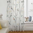 thumbnail image 6 of Vintage Botanical Sheer Curtains 45 Inches Long, Birds Branch Watercolor Leaf Light Filering Curtains, Breathable Simi Curtain Privacy Drapes for Kitchen Bathroom Lightweight Small Window Treatment, 6 of 9