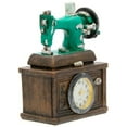 thumbnail image 2 of Retro Miniature 3" Resin Vintage Sewing Machine Figurine with Quartz Clock, 2 of 5