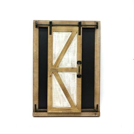 Jeco Rectangular Wood and Iron Metal Wall Decor in Natural