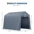thumbnail image 2 of Bingirl Abri de Rangement Extérieur IDEALHOUSE Abri d'Auto avec Porte à Fermeture Éclair Ventilée Enroulable et Fenêtres Imperméable Portable Garage Tente Robuste Abri pour Motocyclette Vélo Bois de Chauffage Outils, 2 of 7