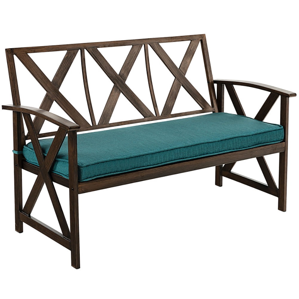 Aimee Lii Outdoor Garden Bench with Detachable Sponge-Padded Cushion, Outdoor Patio Furniture, Brown Aimee Lii Outdoor Garden Bench with Detachable Sponge-Padded Cushion, Outdoor Patio Furniture, Brown