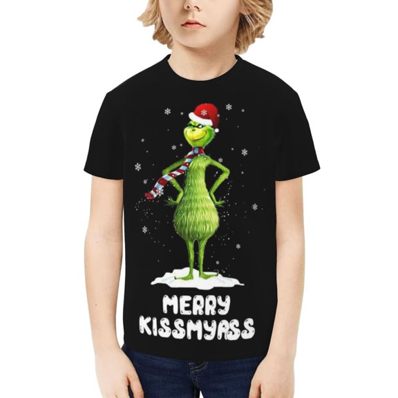 The Grinch Kids T-Shirt 3D Printed Graphic T-Shirts Boys and Girls Short Sleeve Shirts for Youth Kids X-Small