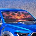 thumbnail image 4 of HUIACONG Sunset Palm Tree Silhouette Print Foldable Sunshade Heat and UV Protection Keeps Your Car Cooler Car SUV Windshield Sun Shade for Trucks Universal Cars Sedan, 4 of 7