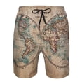 thumbnail image 4 of Kdxio The World is Hemisphere Pattern Mens Casual Shorts - Drawstring Summer Beach Sports Shorts for Men, 4 of 9