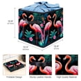 thumbnail image 3 of Flamingo Foldable Clothes Storage Bins with Handle, 10.8"x10.5"x10.6", Large Capacity Toy Box, 3 of 6