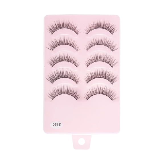 Unique Bargains 5 Pair Natural False Eyelashes for Makeup Black Z15C