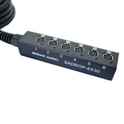 Seismic Audio 6 Channel Drop Snake Cable - 30 Foot Pro Audio Sub Snake Black - SADROP-6x30
