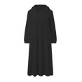 thumbnail image 4 of Prolriy Robe à Manches Longues pour Femmes Robe Décontractée Solide en Peluche à Capuche Robe Ample avec Poche Robe Chandail Robe Chandails Robes pour Femmes Noir TG, 4 of 4