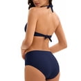 thumbnail image 4 of WAYUTE One Piece Swimsuit Women Solid Color High Cut Monokini Backless Rash Guard Elegant Tummy Control Summer Beach Bathing Suit, 4 of 5