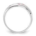 thumbnail image 2 of Sterling Silver Pink CZ Wavy Ring, 2 of 5