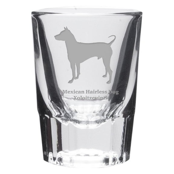Mexican Hairless Dog Deep Etched Shot Glass
