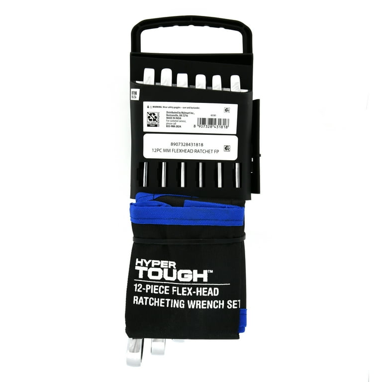 Hyper Tough 12-Piece Metric Flex Head Ratcheting Wrench Set